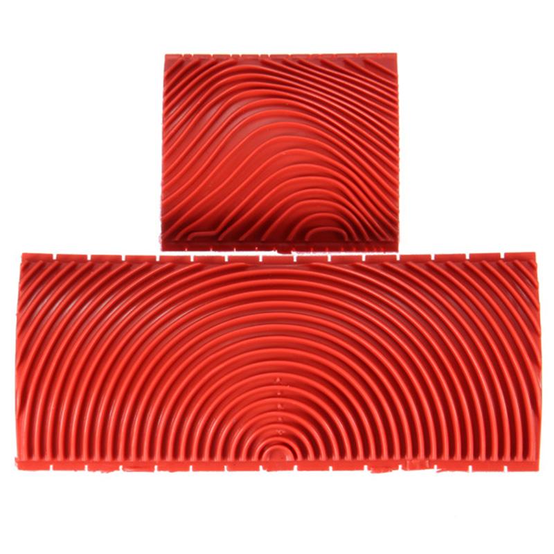 2pcs Large & Small Wood Graining Tool DIY Wall Floor Painting Effects Wood Grain Rubber for Home Decoration Hand Tools